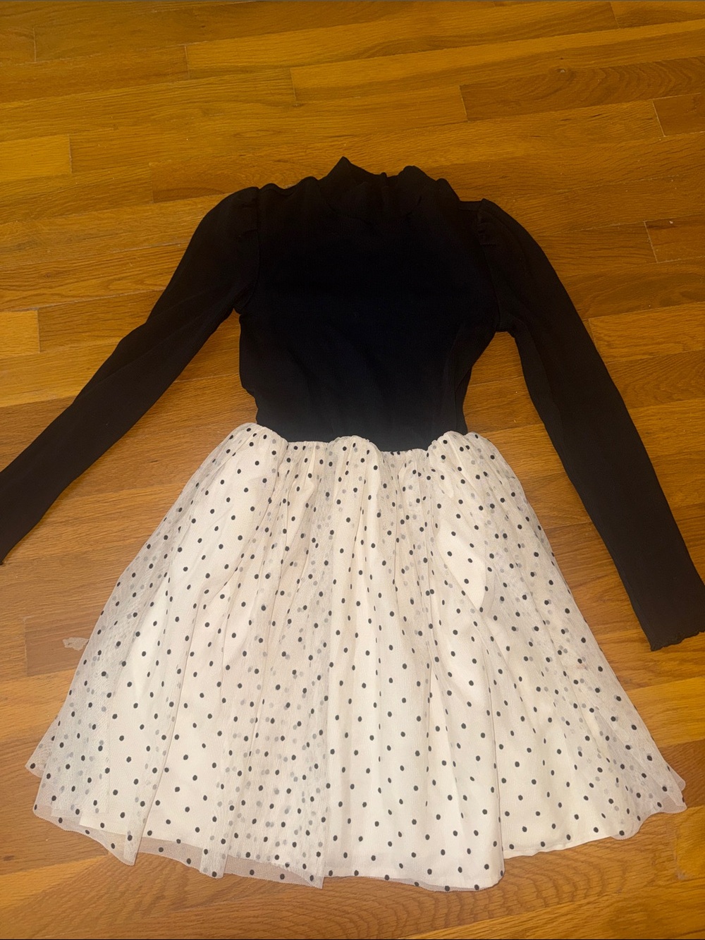 GAP Black and White Polka Dot Tulle Dress
